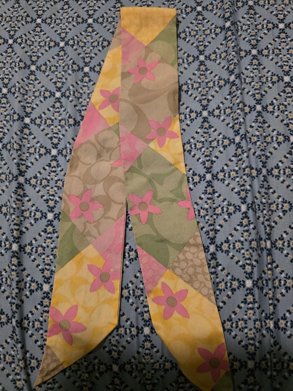 Coach Floral Patchwork Skinny Scarf